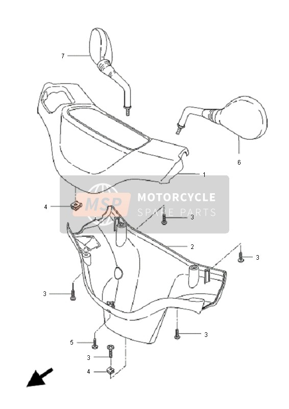 Yamaha CW50 2008 Cowling 1 for a 2008 Yamaha CW50